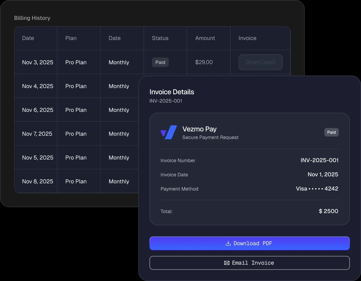 Vezmo logo – all-in-one business finance and invoicing software platform for companies, agencies, freelancers, and startups to create proposals, send invoices, track payments, manage bookkeeping, billing, contracts, eSignature, financial reports, and business operations